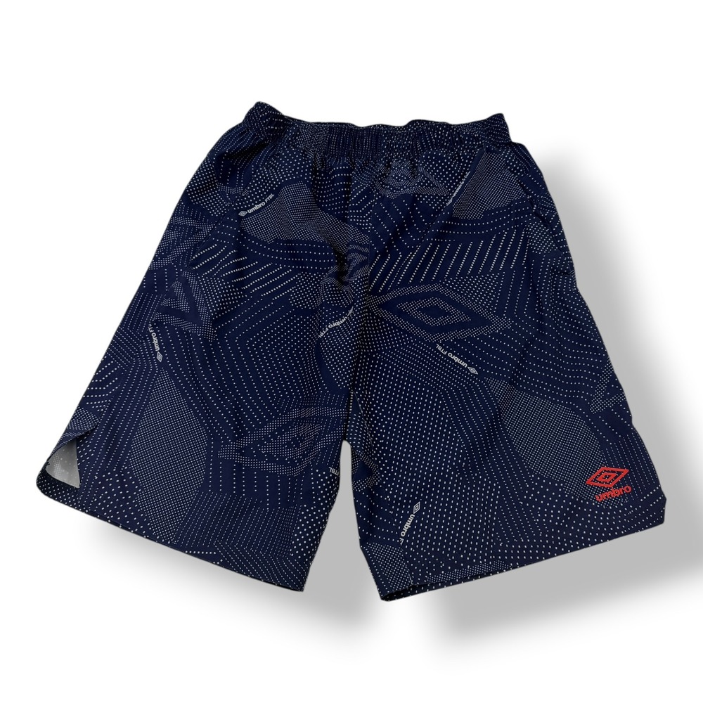 Umbro Mens Soccer Shorts Small‎ Navy Blue Geometric Dot Print Athletic Training